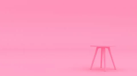 Table 3d illustration. Interior design background. Minimal style furniture. Stock-Illustration