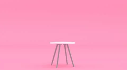 Table 3d illustration. Interior design background. Minimal style furniture. Stock-Illustration