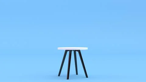 Table 3d illustration. Interior design background. Minimal style furniture. Stock-Illustration