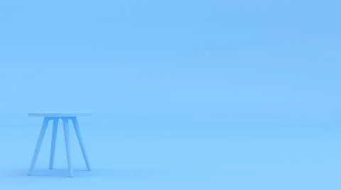 Table 3d illustration. Interior design background. Minimal style furniture. Stock-Illustration