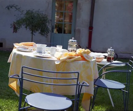 Table after breakfast Foto stock