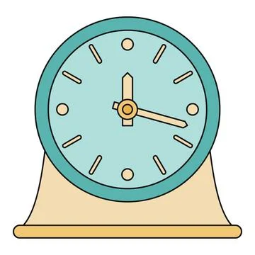 Table alarm clock showing time management concept Stock Illustration