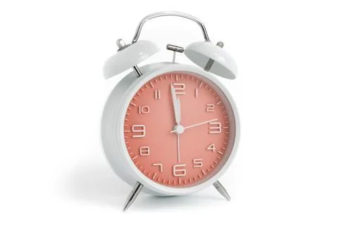 Table alarm clock with time 1 minute to 12 hours with orange clock face, 11.5 Stock Photos