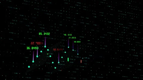 Table and bar graph of cryptocurrency stock exchange market indices. Abstract Stock Footage 127217583