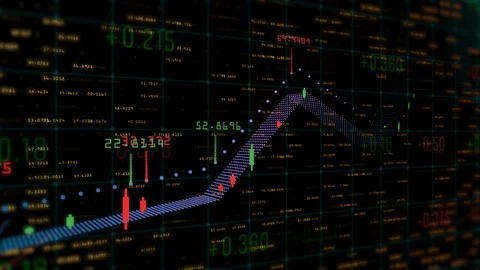 Table and bar graph of stock chart exchange market indices animation backgrou Stock-Footage 96488738