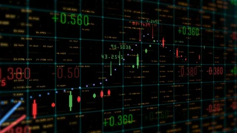 Table and bar graph of stock chart exchange market indices animation backgrou Stock Footage 96999280