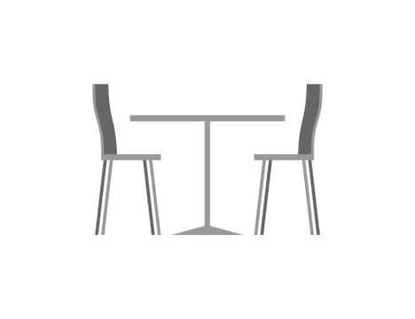Table and chairs in cafe on white background Illustrazione stock