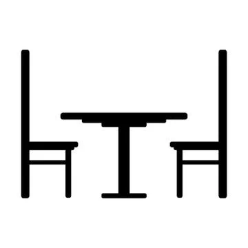 Table and chairs icon. Stock Illustration