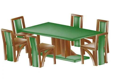 Table and chairs Stock Illustration