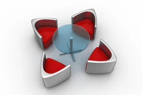 Table and chairs Free Stock Illustration