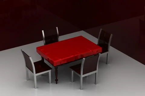 Table and chairs Free Stock Illustration