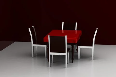 Table and chairs Free Stock Illustration