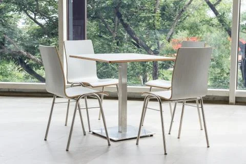 Table and chairs set Stock Photos