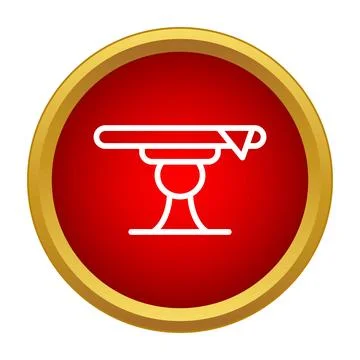 Table and drink icon on red button Stock Illustration