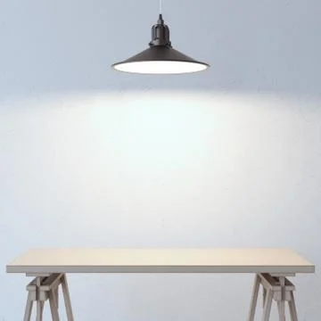 Table and lamp Ilustración de archivo