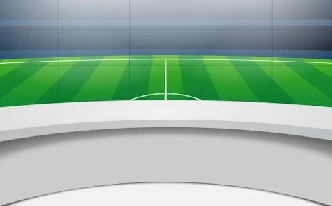 Table and lcds in the sport studio news Stock Illustration