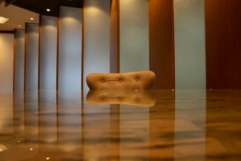 Table and leather covered Stock Photos