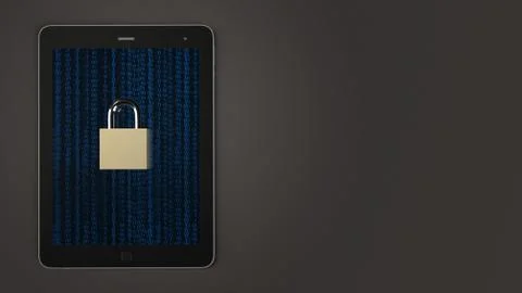 Table and master key 3d rendering for security technology  concept. Foto stock