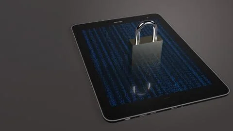 Table and master key 3d rendering for security technology  concept. Foto stock
