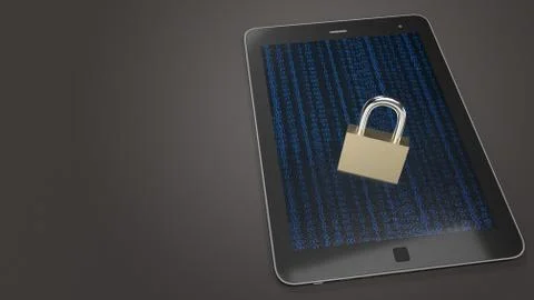 Table and master key 3d rendering for security technology  concept. Foto stock