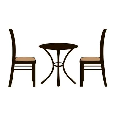Table and a pair of chairs.  Stock Illustration