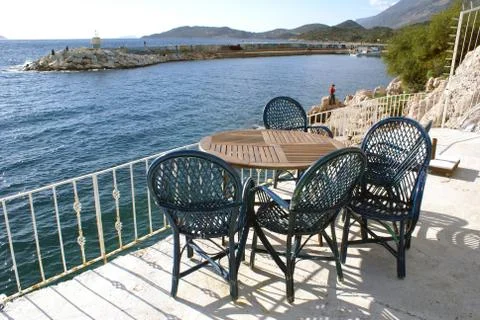 Table and sea Stock Photos