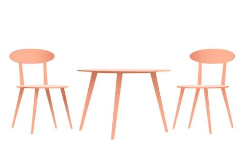 A table and two chairs for a cafe. Stock Illustration