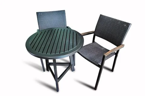 Table and two chairs Stock Photos