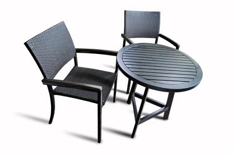 Table and two chairs Stock Photos