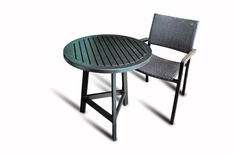 Table and two chairs Stock Photos