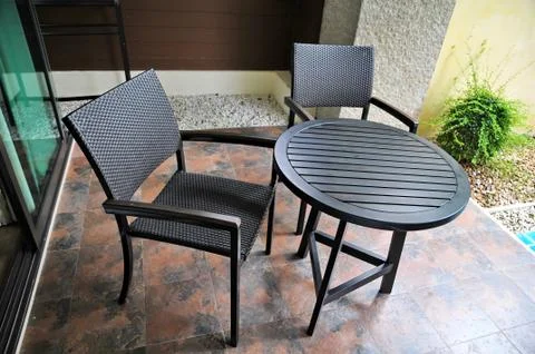 Table and two chairs Foto stock