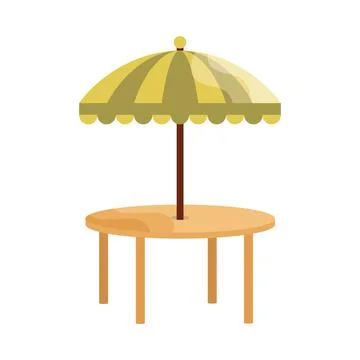 Table and umbrella Stockillustratie