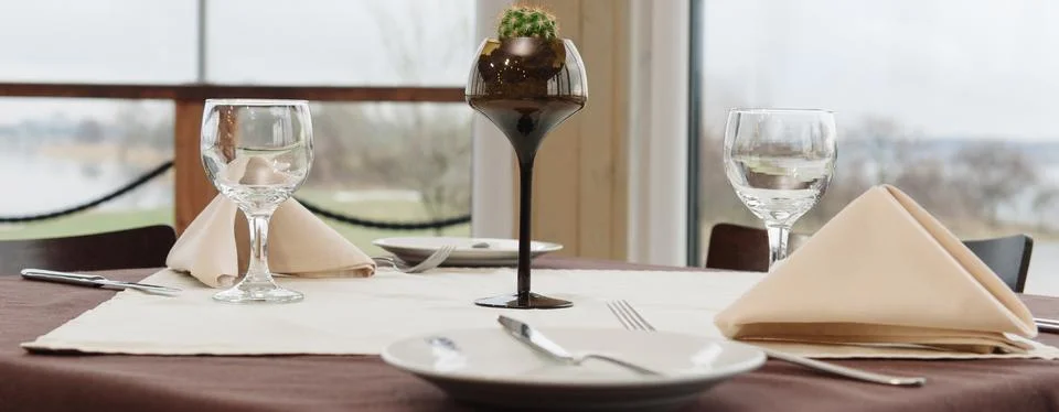 Table appointment at restaurant Stock Photos