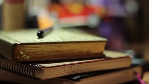 On The Table Are Different Notebooks For Business Recording in Ukraine Stockbeeldmateriaal 69099233