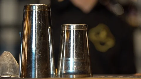 On the table are the tools of the bartender Stock Footage 105025056