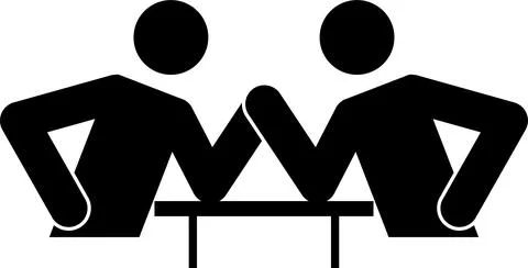 Table arm wrestling icon. Stock Illustration