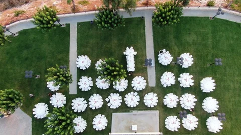 Table Arrangement For Wedding Ceremon Stock Footage 122949756
