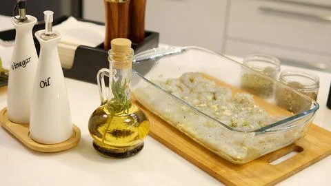 On the table an array of aromatic spices awaits ready to elevate flavors of Foto stock