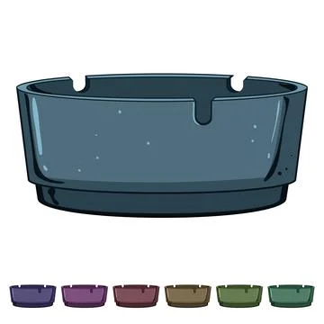 Table ashtray cartoon vector graphic Illustrazione stock