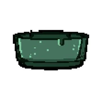 Table ashtray pixel art vector illustration Stock Illustration