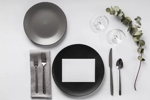 Table assortment with plant top view Stock Photos