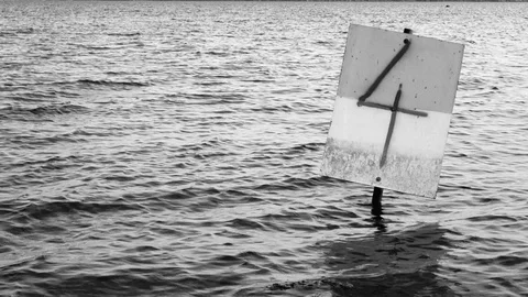 Table attached on bar neck flat broke lake Stock Footage 111459722