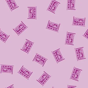 Table bathroom interior glyph vector seamless pattern Illustration