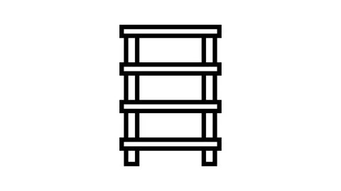 Table bathroom interior line icon animation Stock Footage 326136087