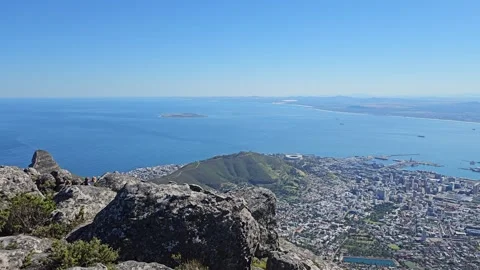 Table Bay from the Rocks, Table Mountain, Cape Town, South Africa 8K Stock-Footage 347934051