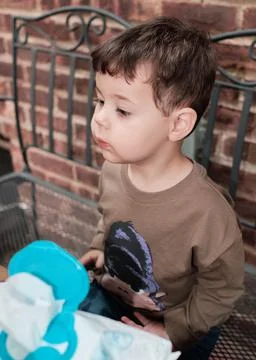 At a table at bbq in the backyard Stock Photos