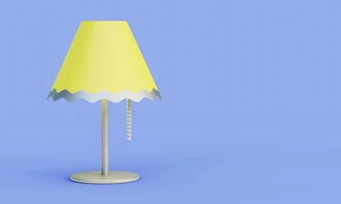 Table bedside lamp isolated. 3d render Illustrazione stock
