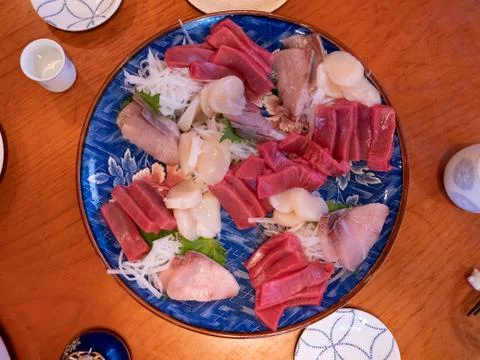 The table being set for a traditional new year's dinner in Japan Stock Photos
