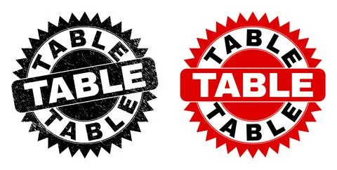 TABLE Black Rosette Seal with Rubber Texture Illustrazione stock