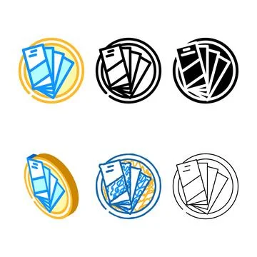 Table with booklets color diversity icon vector Stock Illustration